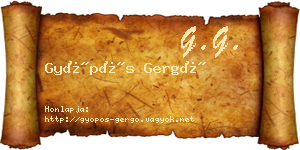 Gyöpös Gergő névjegykártya