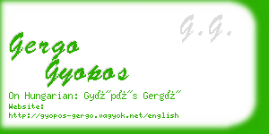 gergo gyopos business card